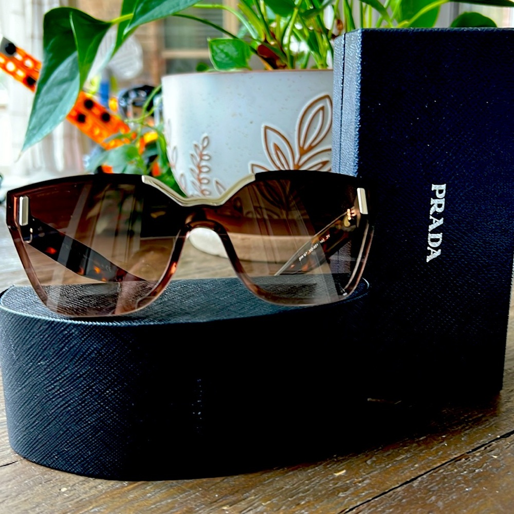 Prada Geometric Square Acetate Sunglasses